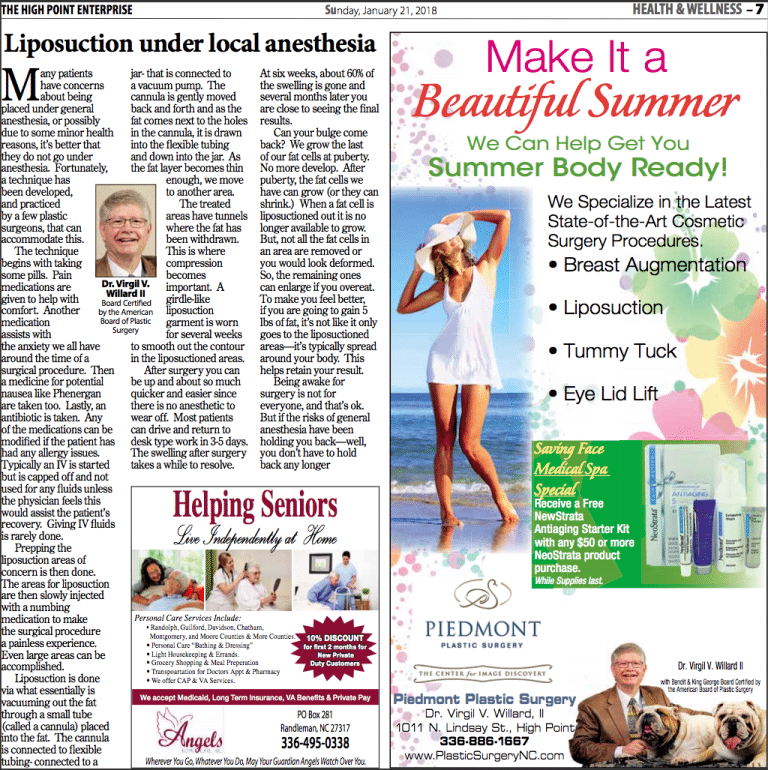 Health and Wellness Magazine Article High Point, NC Piedmont Plastic