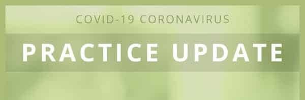 coronavirus practice update sign