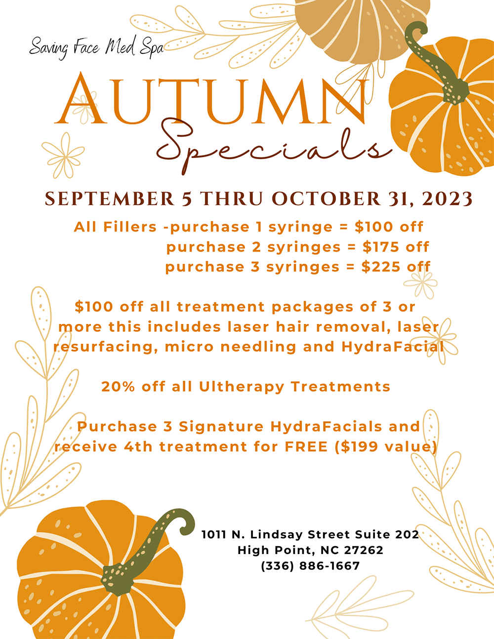 Fall Promotions Specials